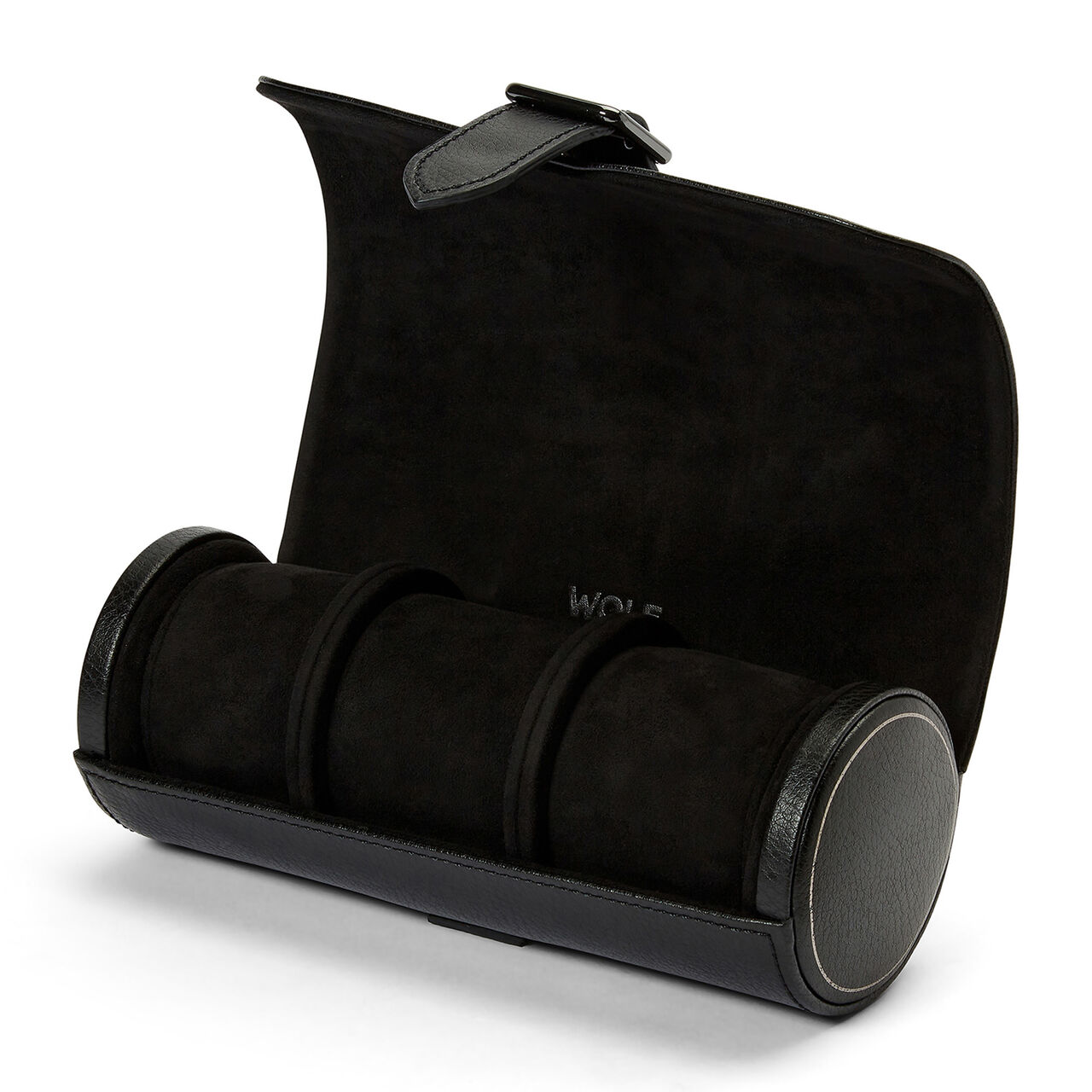 WOLF British Racing Black 3 Piece Watch Roll Open image number 1